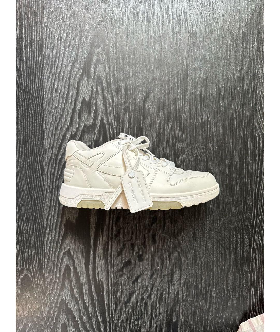 OFF-WHITE Белые кожаные кеды, фото 7