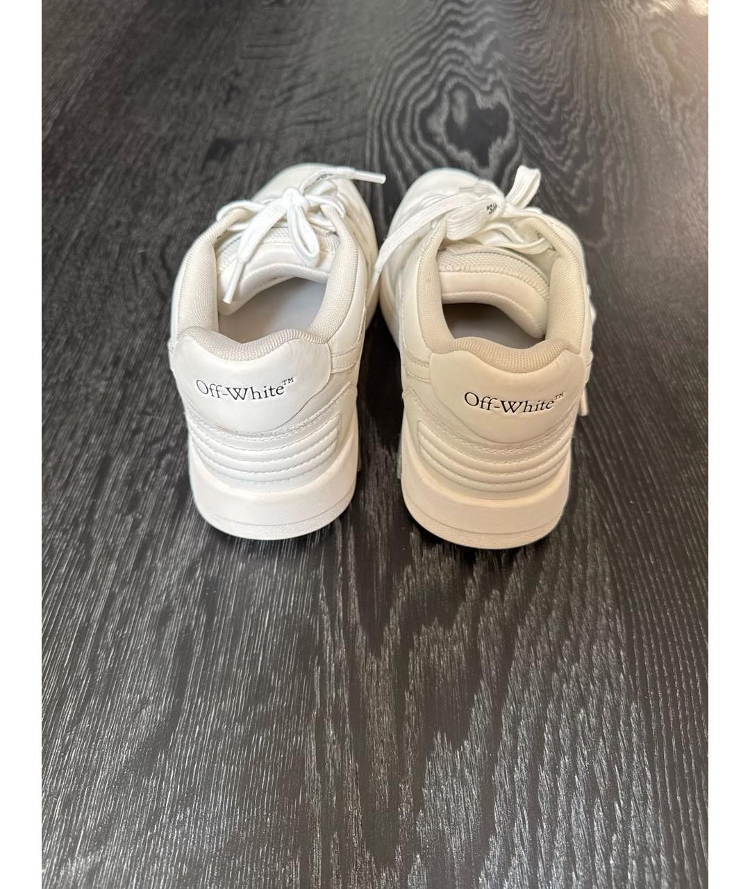 OFF-WHITE Белые кожаные кеды, фото 4