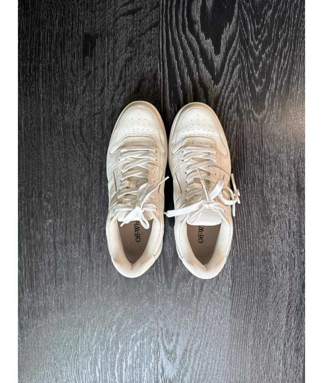 OFF-WHITE Белые кожаные кеды, фото 3
