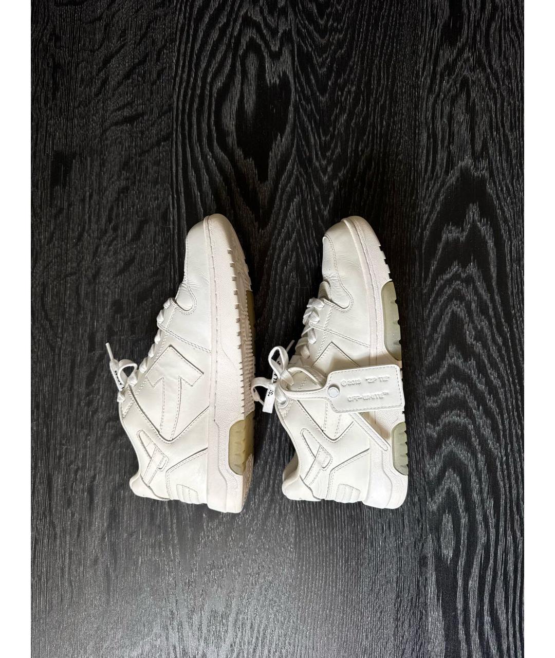 OFF-WHITE Белые кожаные кеды, фото 5