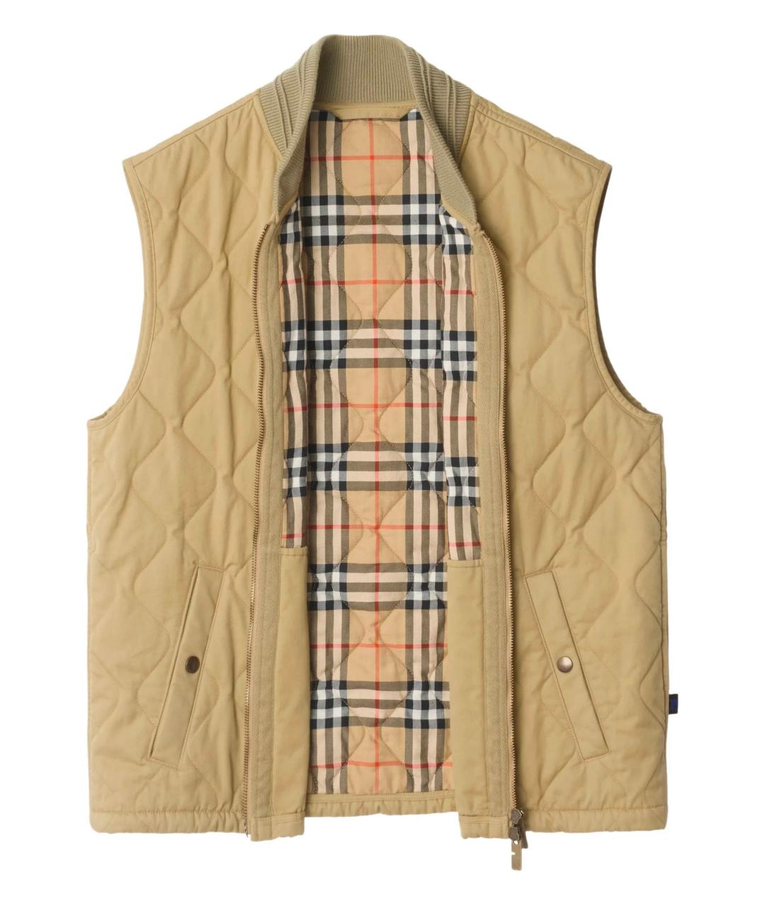 BURBERRY Бежевый хлопковый жилет, фото 2