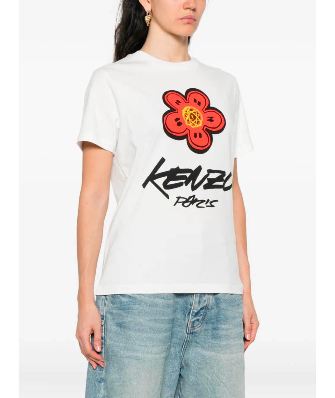 KENZO Белая хлопковая футболка, фото 3