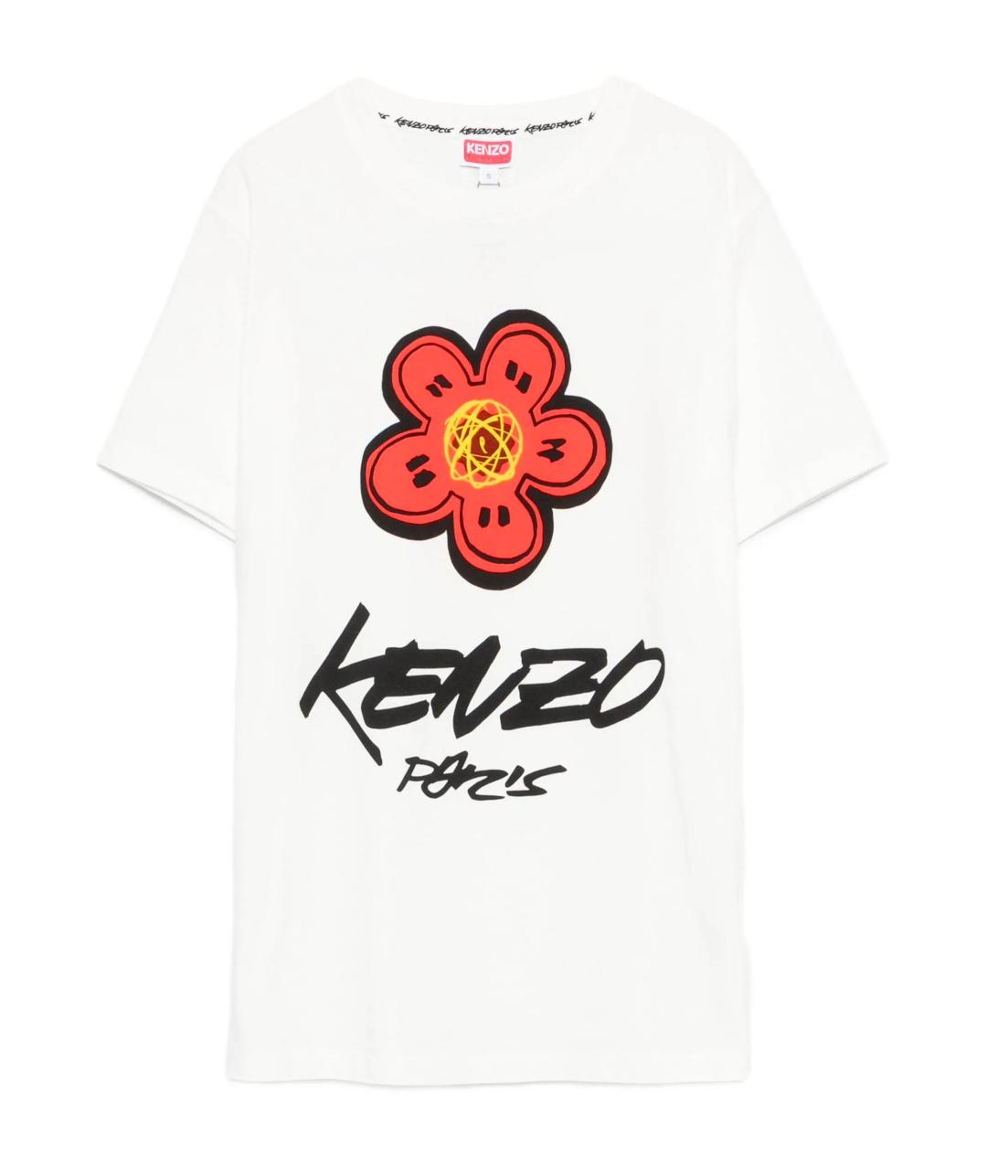 KENZO Белая хлопковая футболка, фото 1