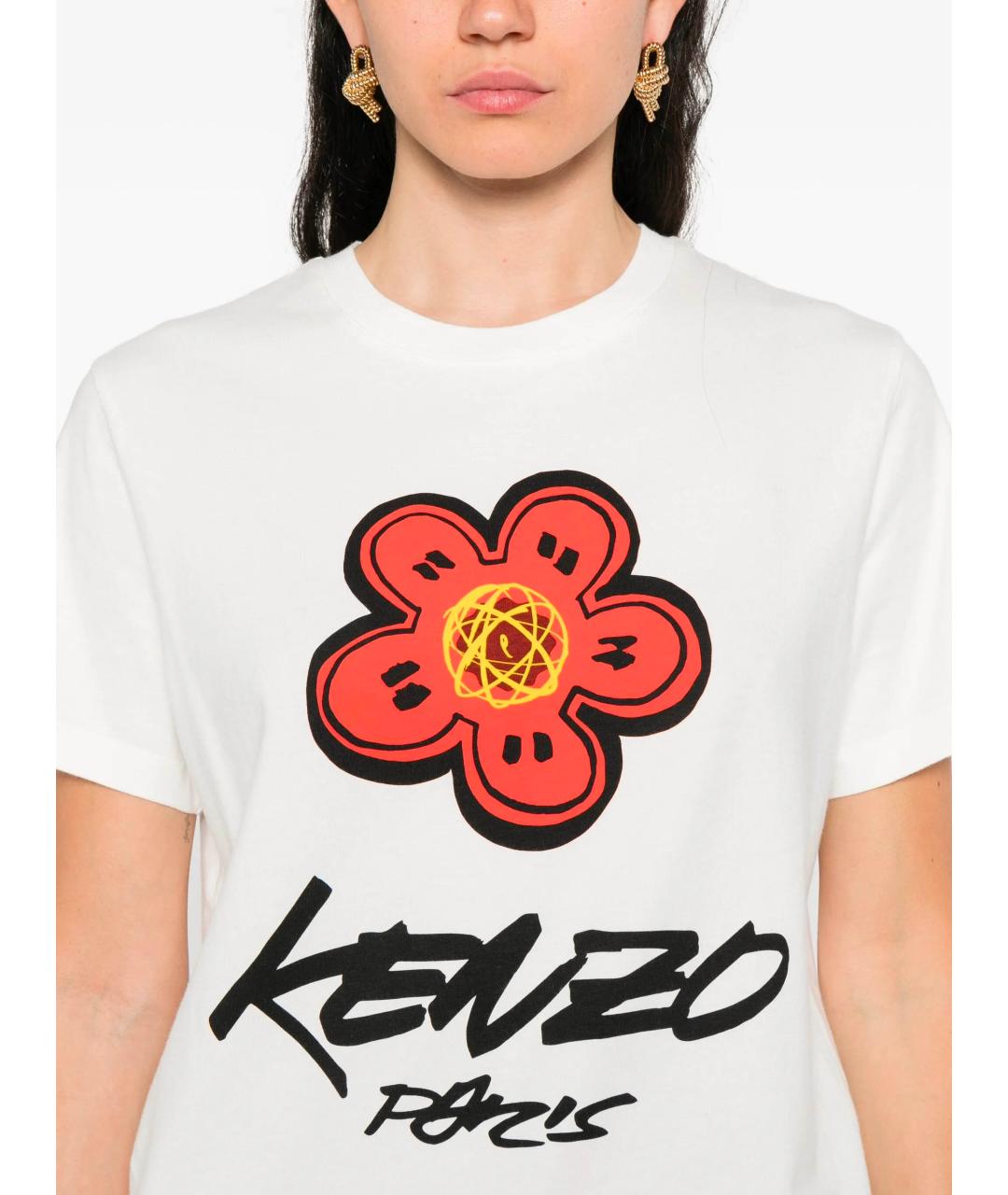 KENZO Белая хлопковая футболка, фото 5