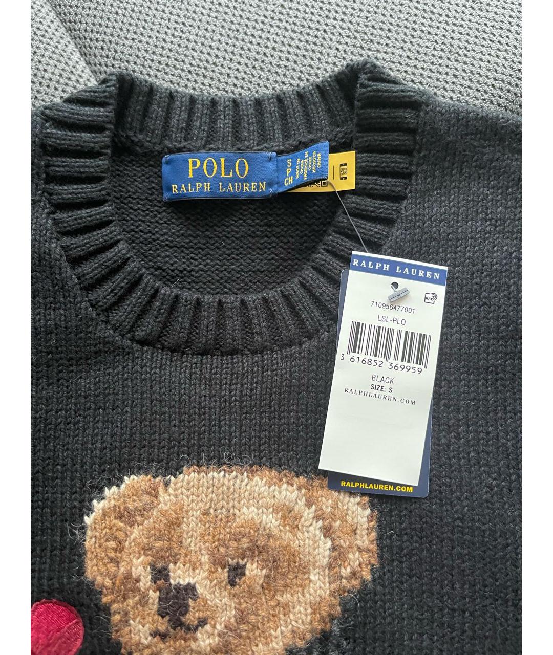 POLO RALPH LAUREN Черный хлопковый джемпер / свитер, фото 6