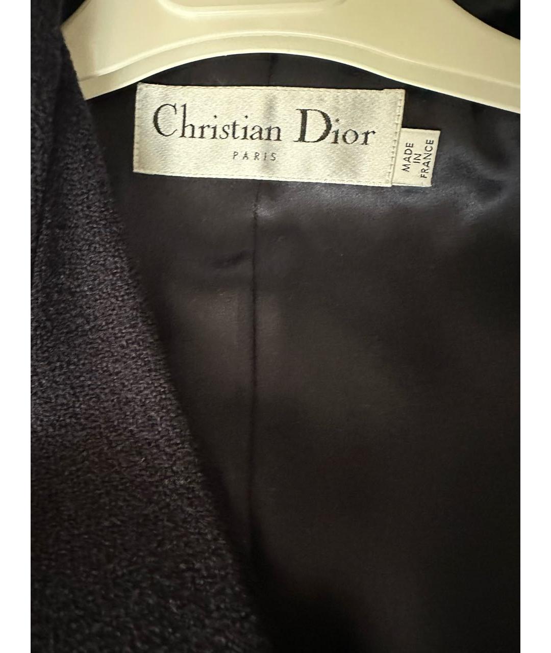 CHRISTIAN DIOR Темно-синий шерстяной костюм с юбками, фото 3