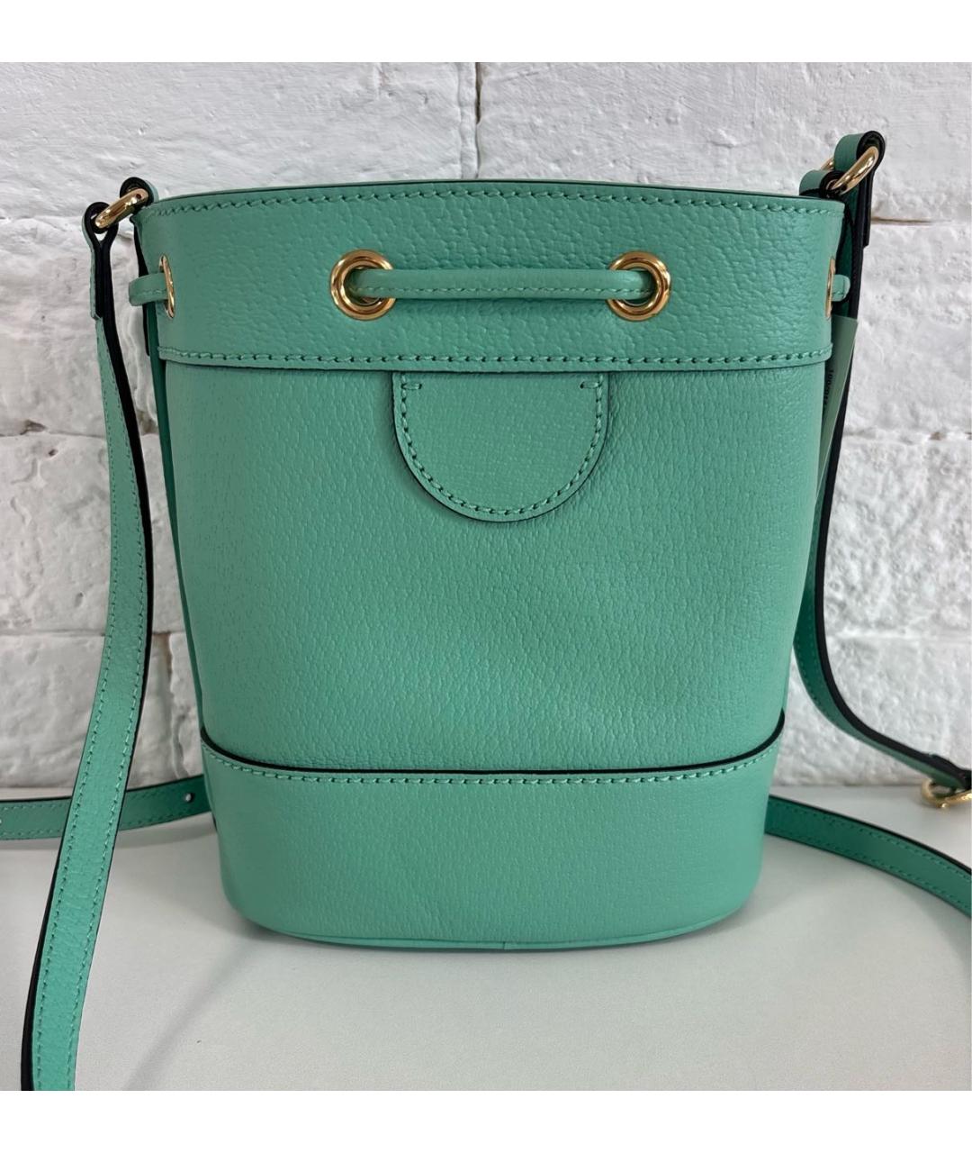 GUCCI Бирюзовая кожаная сумка через плечо, фото 3
