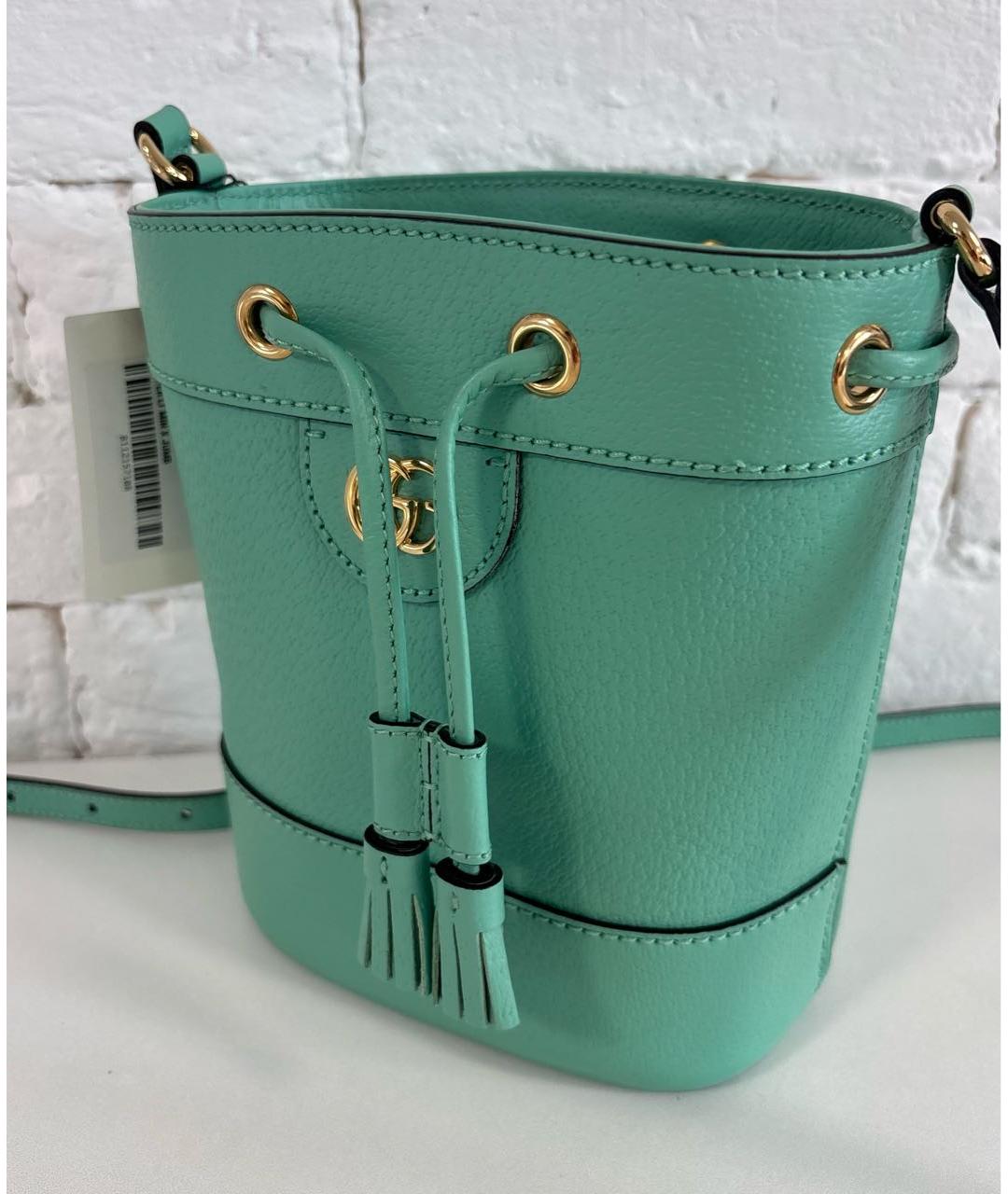 GUCCI Бирюзовая кожаная сумка через плечо, фото 2