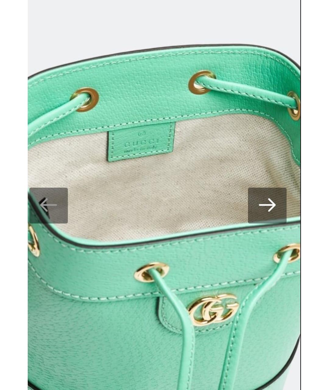 GUCCI Салатовая кожаная сумка через плечо, фото 5