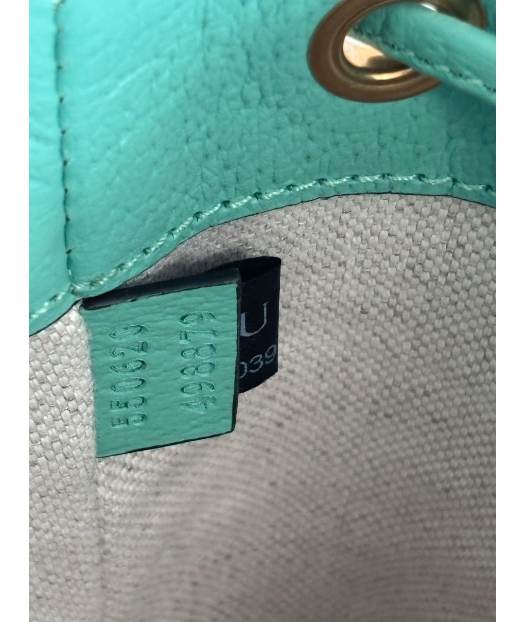 GUCCI Бирюзовая кожаная сумка через плечо, фото 6