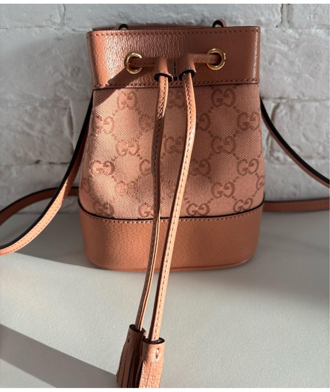 GUCCI Бежевая кожаная сумка через плечо, фото 5