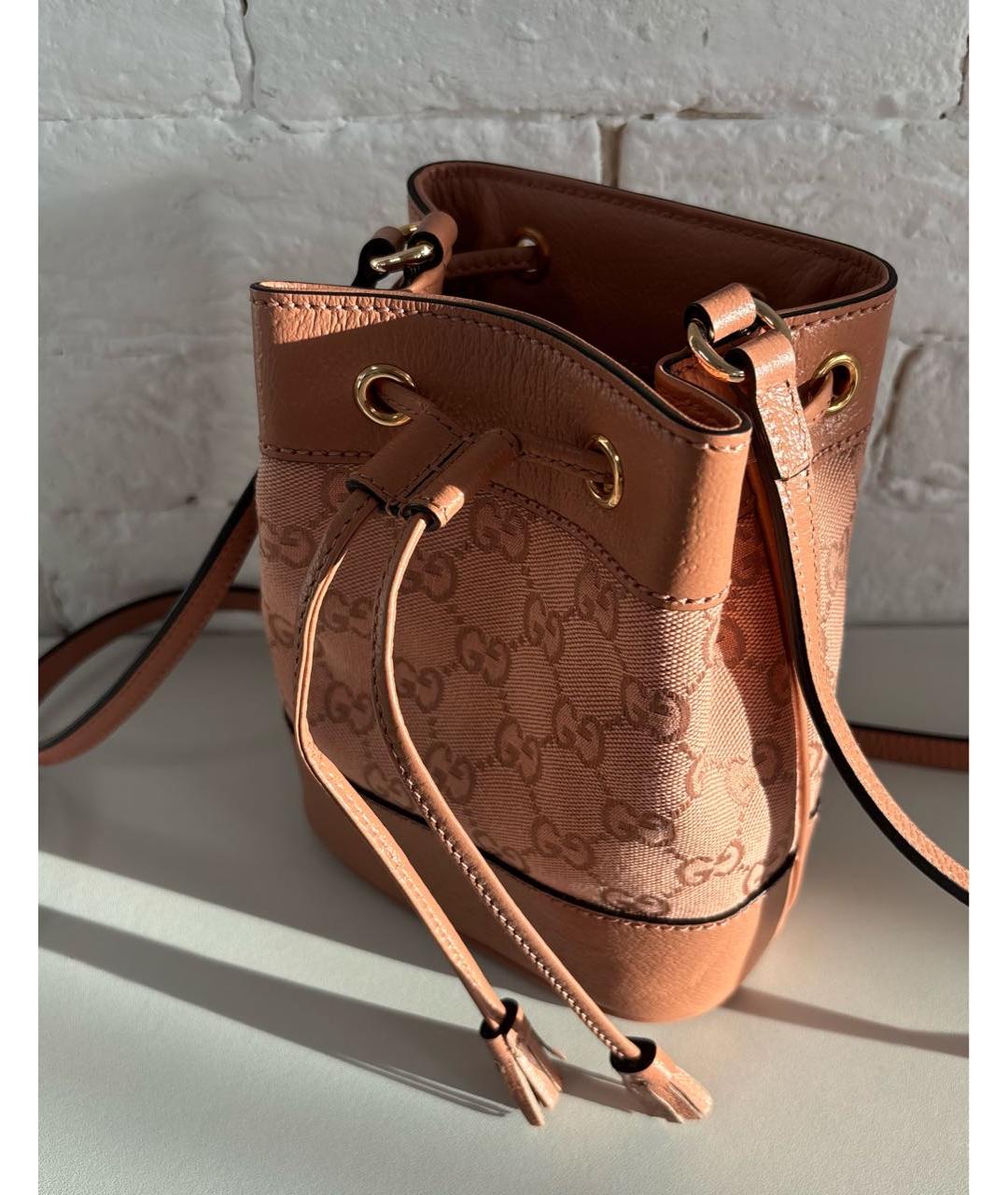 GUCCI Бежевая кожаная сумка через плечо, фото 2