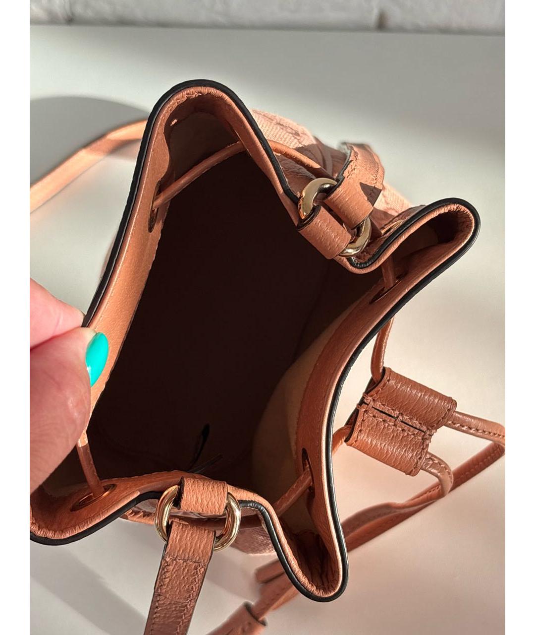 GUCCI Бежевая кожаная сумка через плечо, фото 4