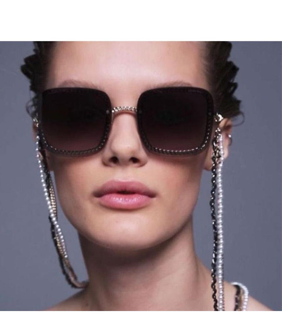 CHANEL Черные металлические солнцезащитные очки, фото 8