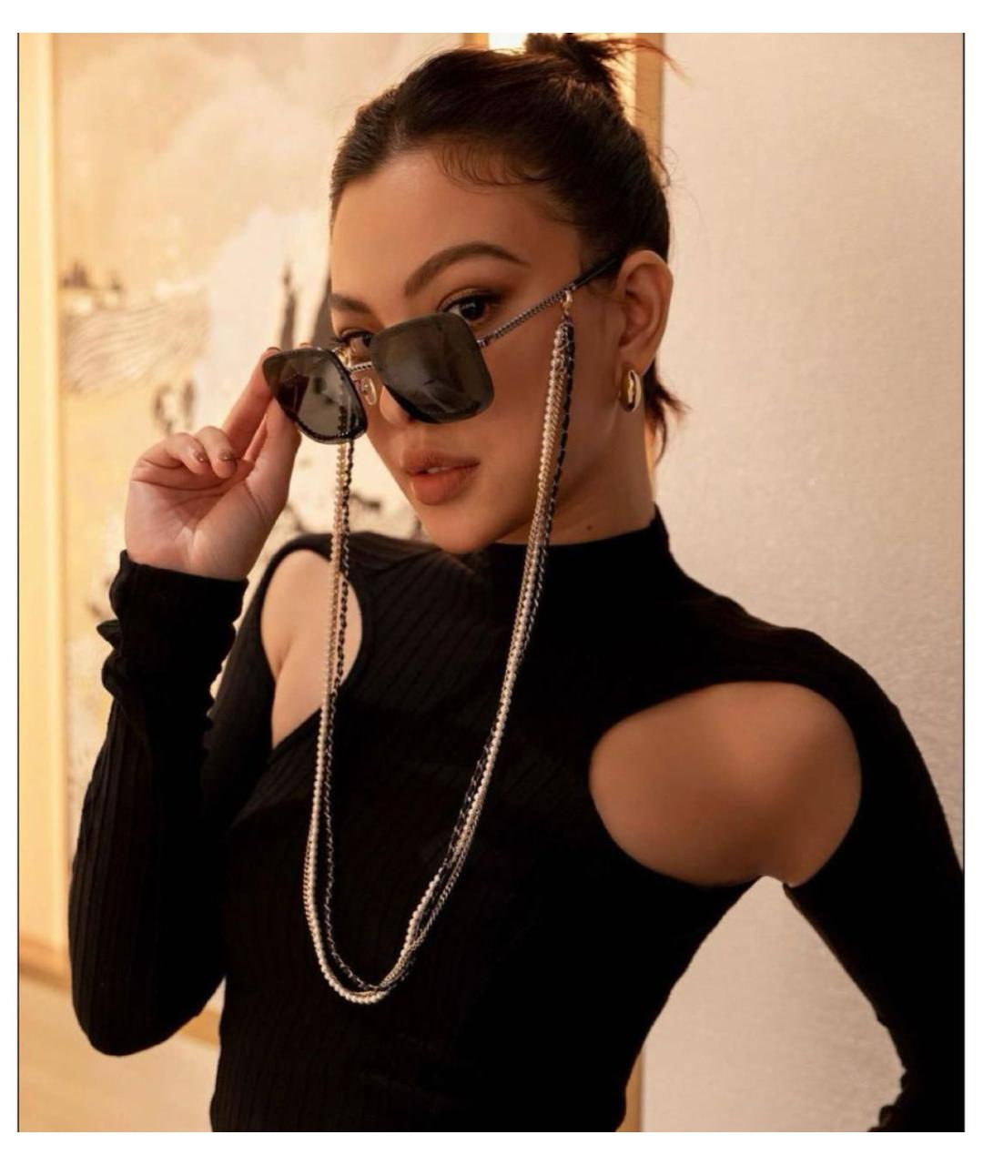 CHANEL Черные металлические солнцезащитные очки, фото 7
