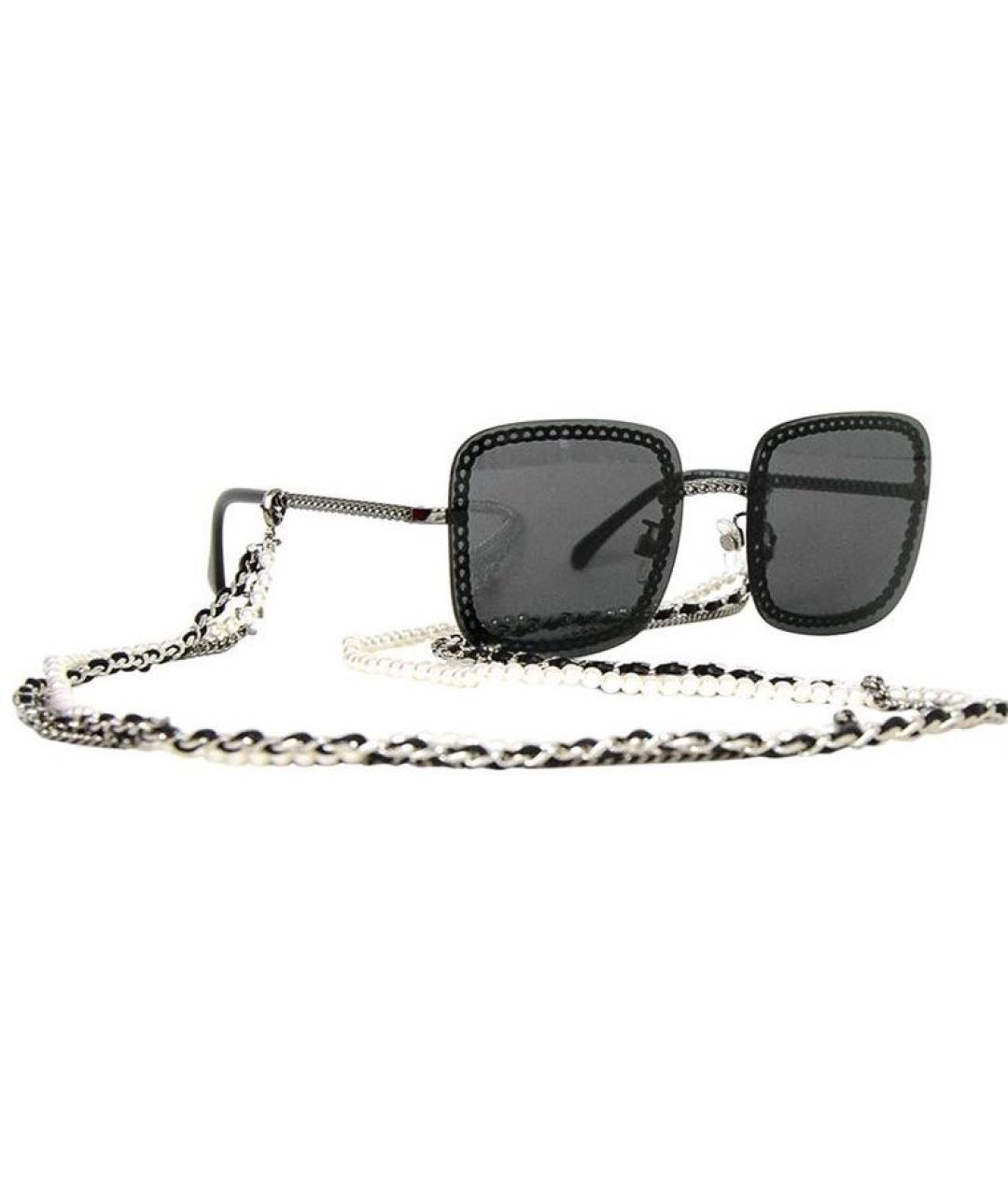 CHANEL Черные металлические солнцезащитные очки, фото 1