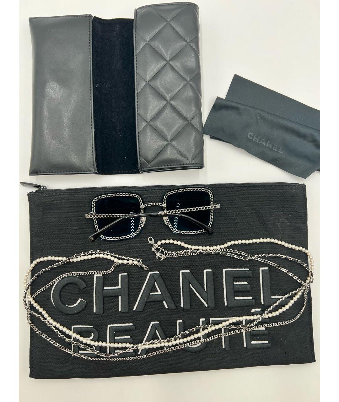 CHANEL Черные металлические солнцезащитные очки, фото 2