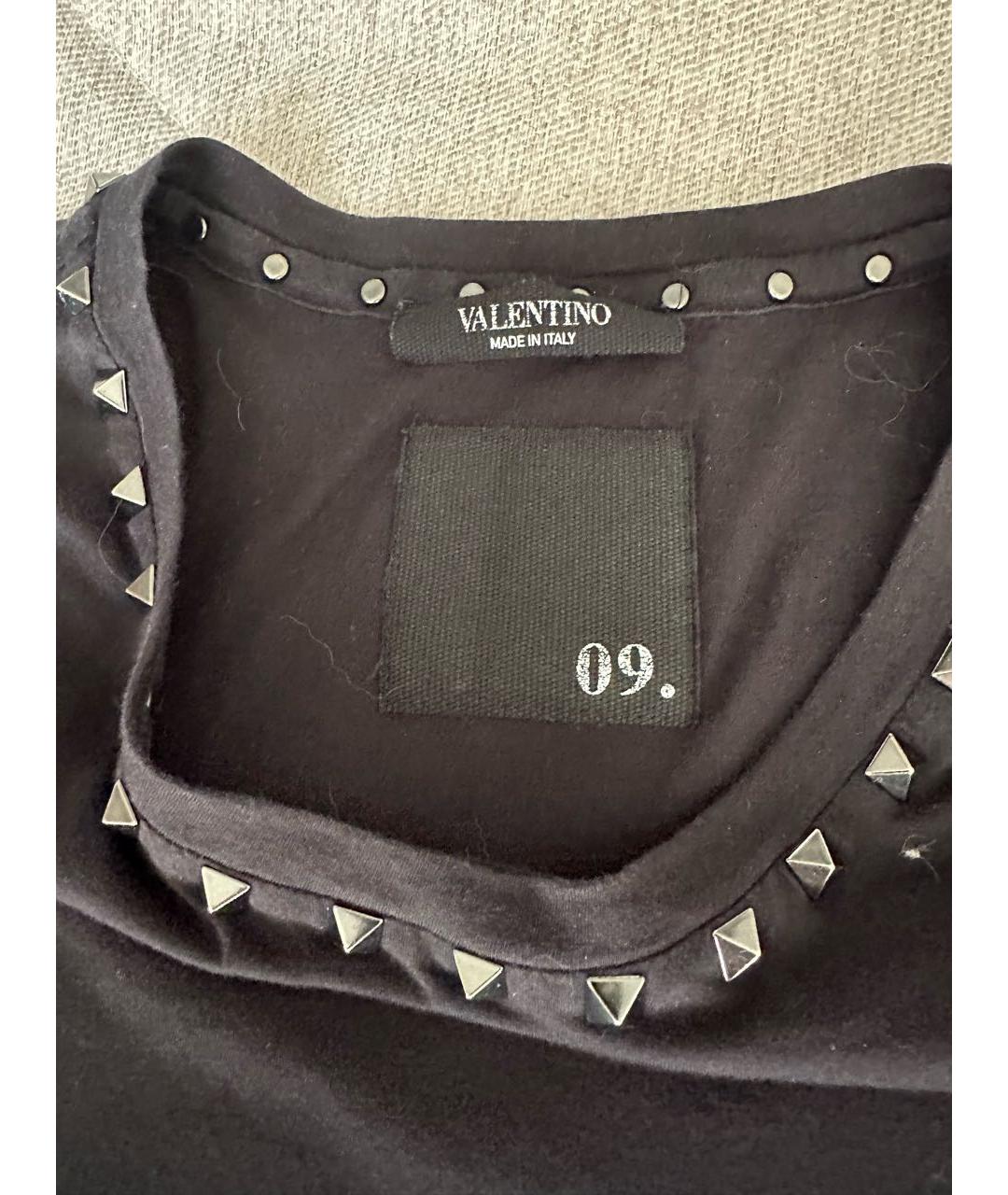VALENTINO Черная хлопковая футболка, фото 3