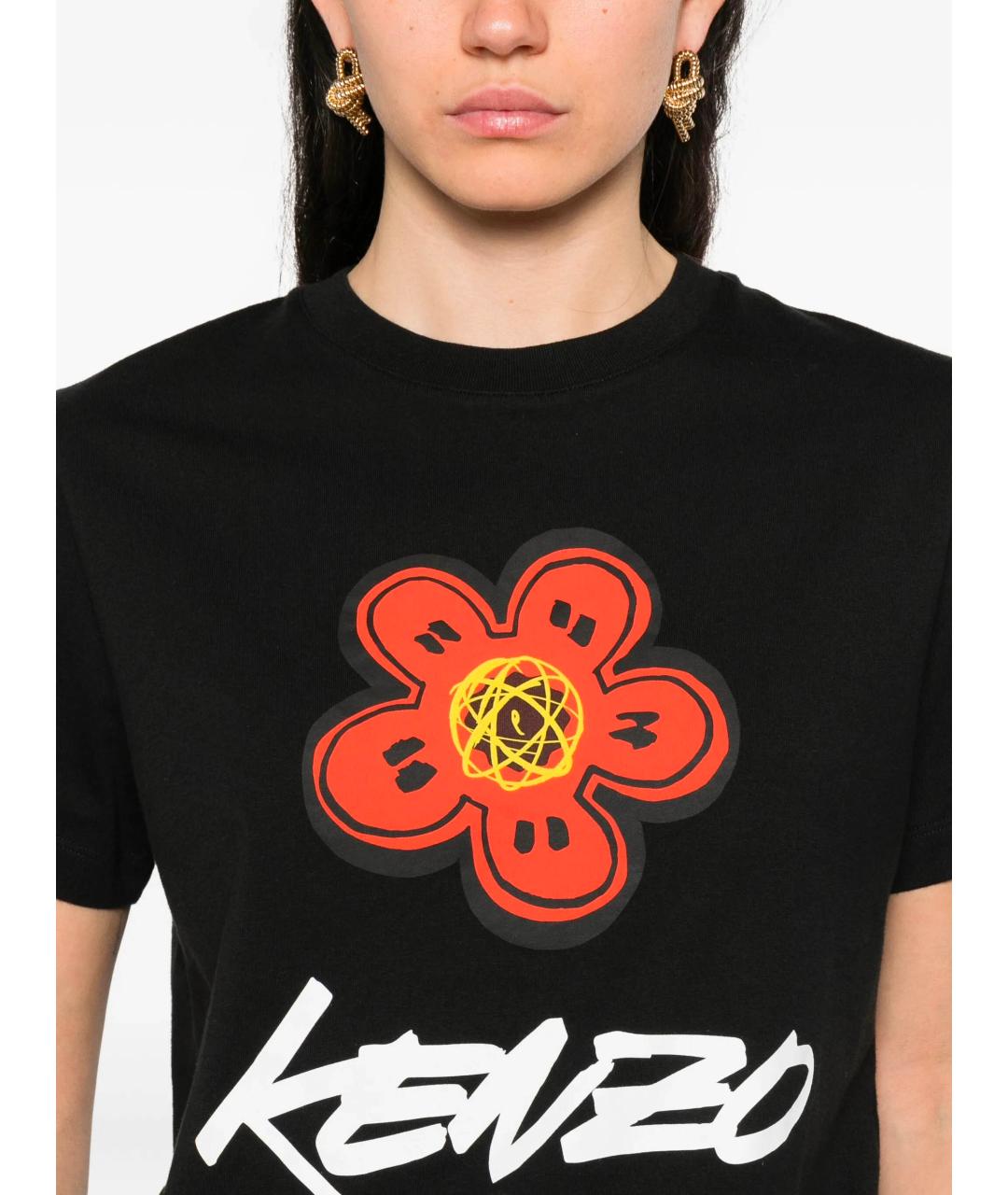 KENZO Черная хлопковая футболка, фото 5