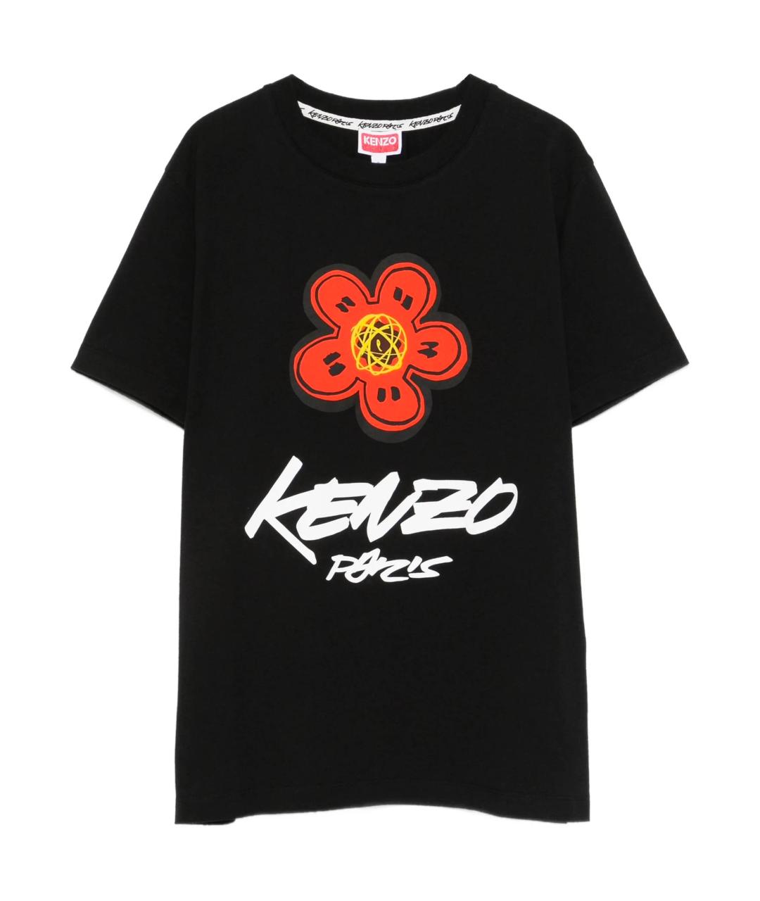 KENZO Черная хлопковая футболка, фото 1