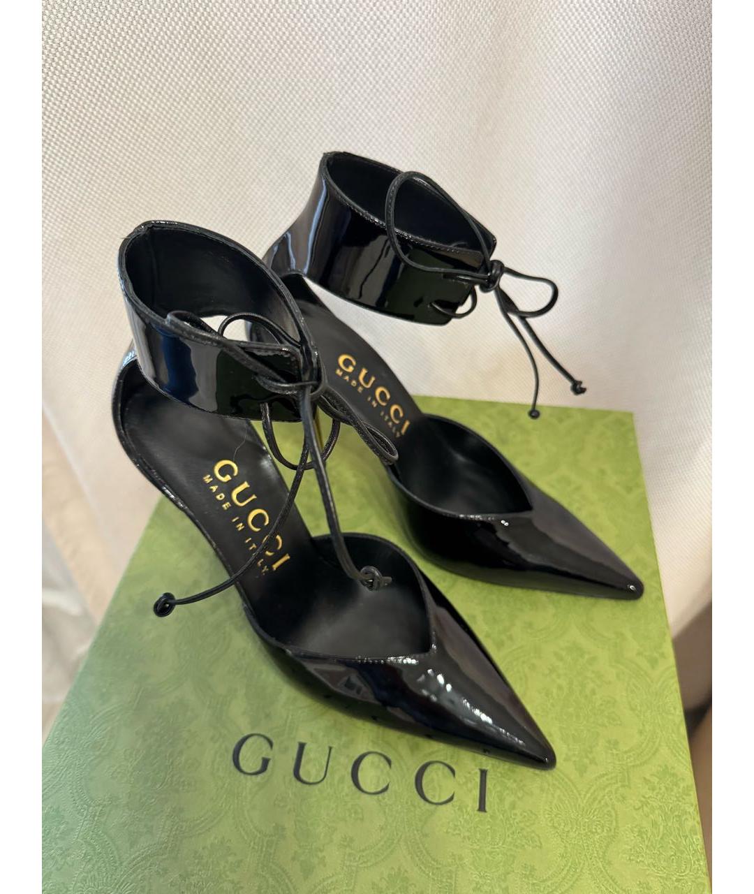 GUCCI Черные кожаные туфли, фото 3