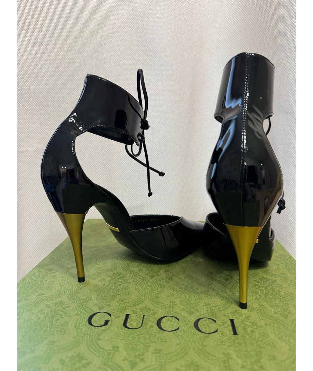 GUCCI Черные кожаные туфли, фото 5