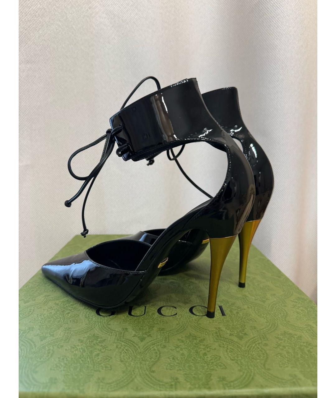 GUCCI Черные кожаные туфли, фото 6