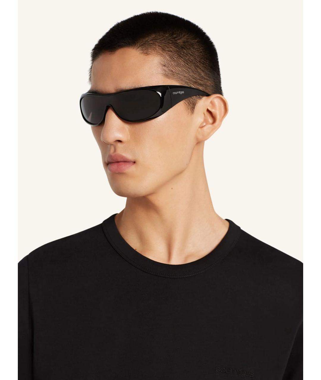 COURREGES Черные пластиковые солнцезащитные очки, фото 3