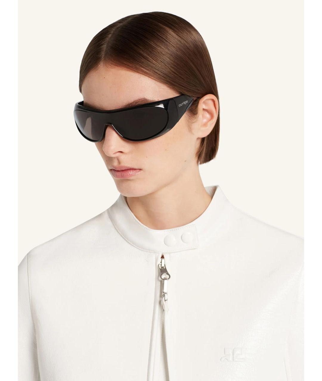 COURREGES Черные пластиковые солнцезащитные очки, фото 2