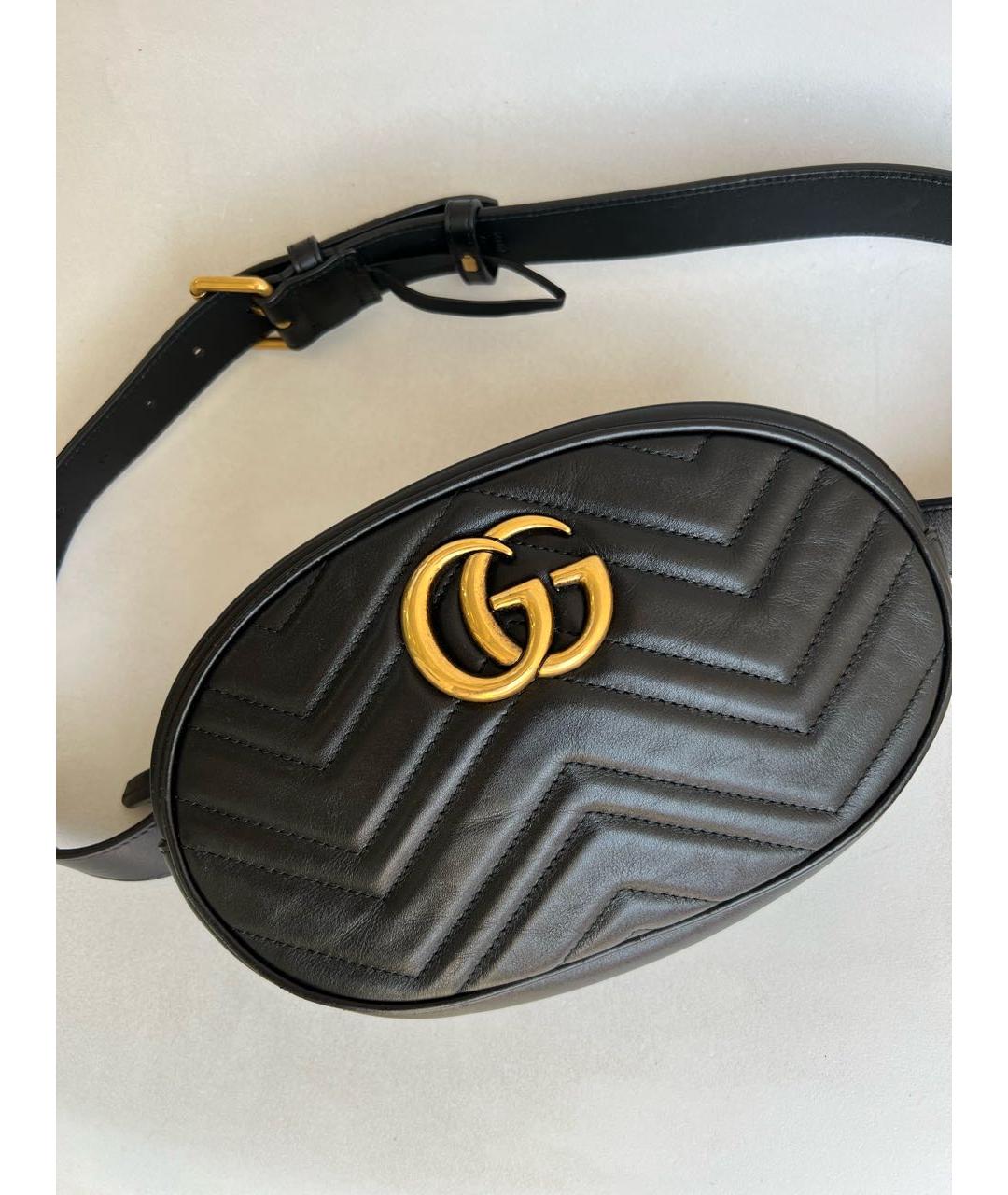 GUCCI Черная кожаная поясная сумка, фото 7