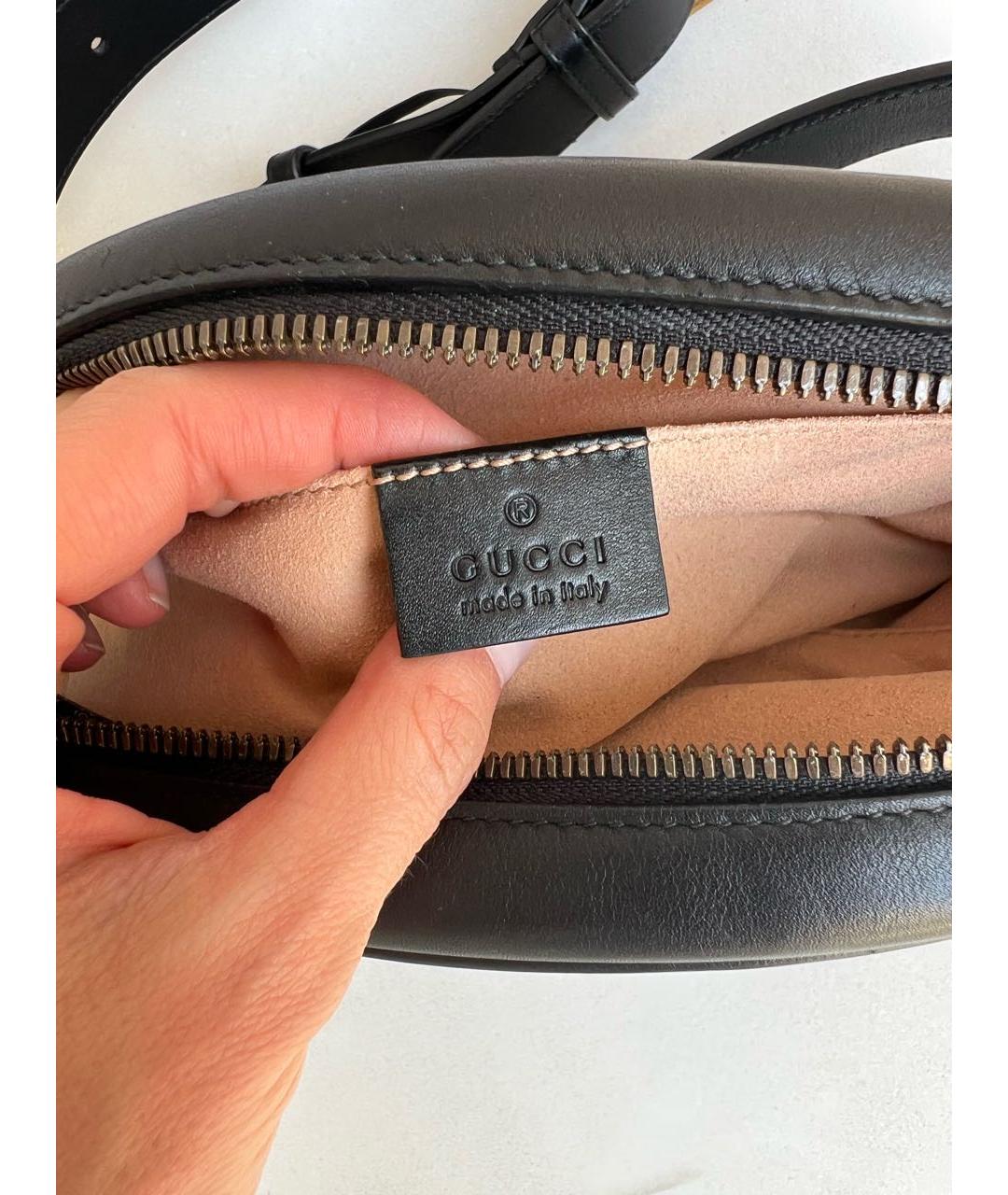 GUCCI Черная кожаная поясная сумка, фото 5