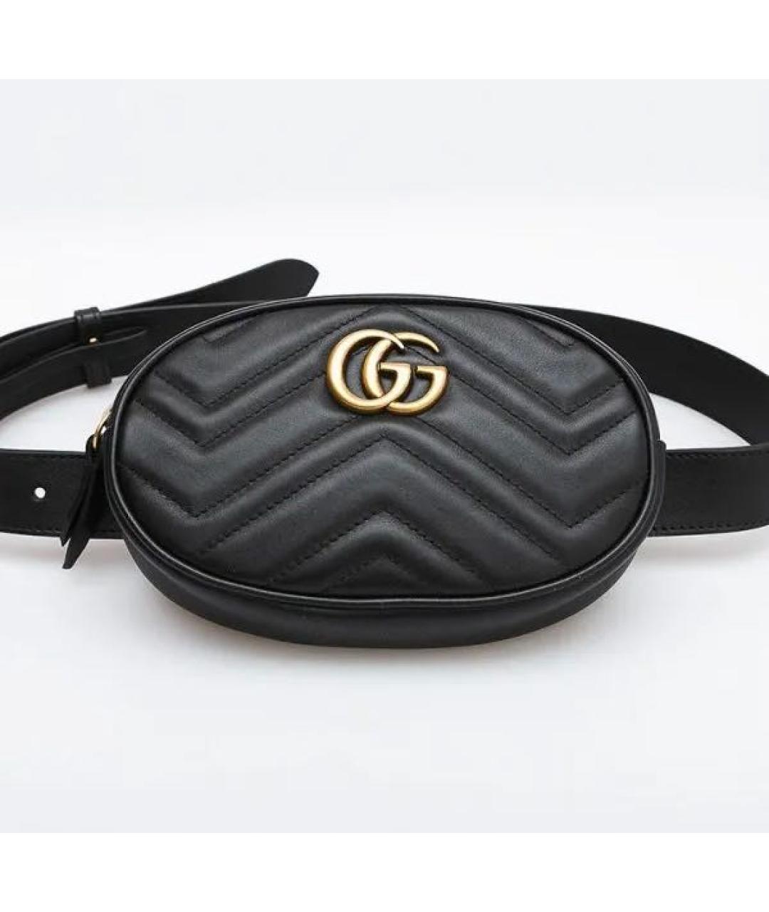 GUCCI Черная кожаная поясная сумка, фото 9