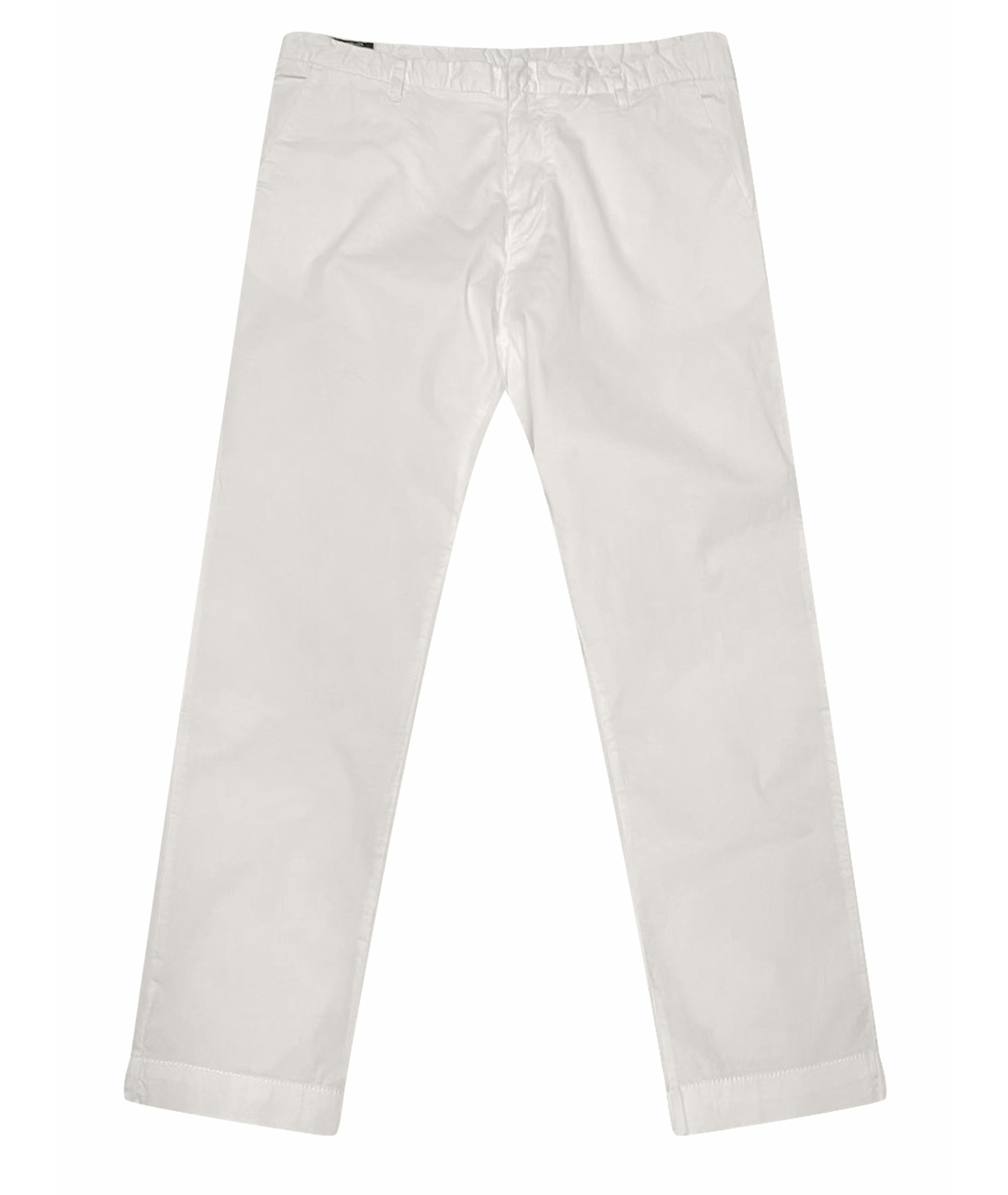 EMPORIO ARMANI Белые хлопко-эластановые брюки чинос, фото 1