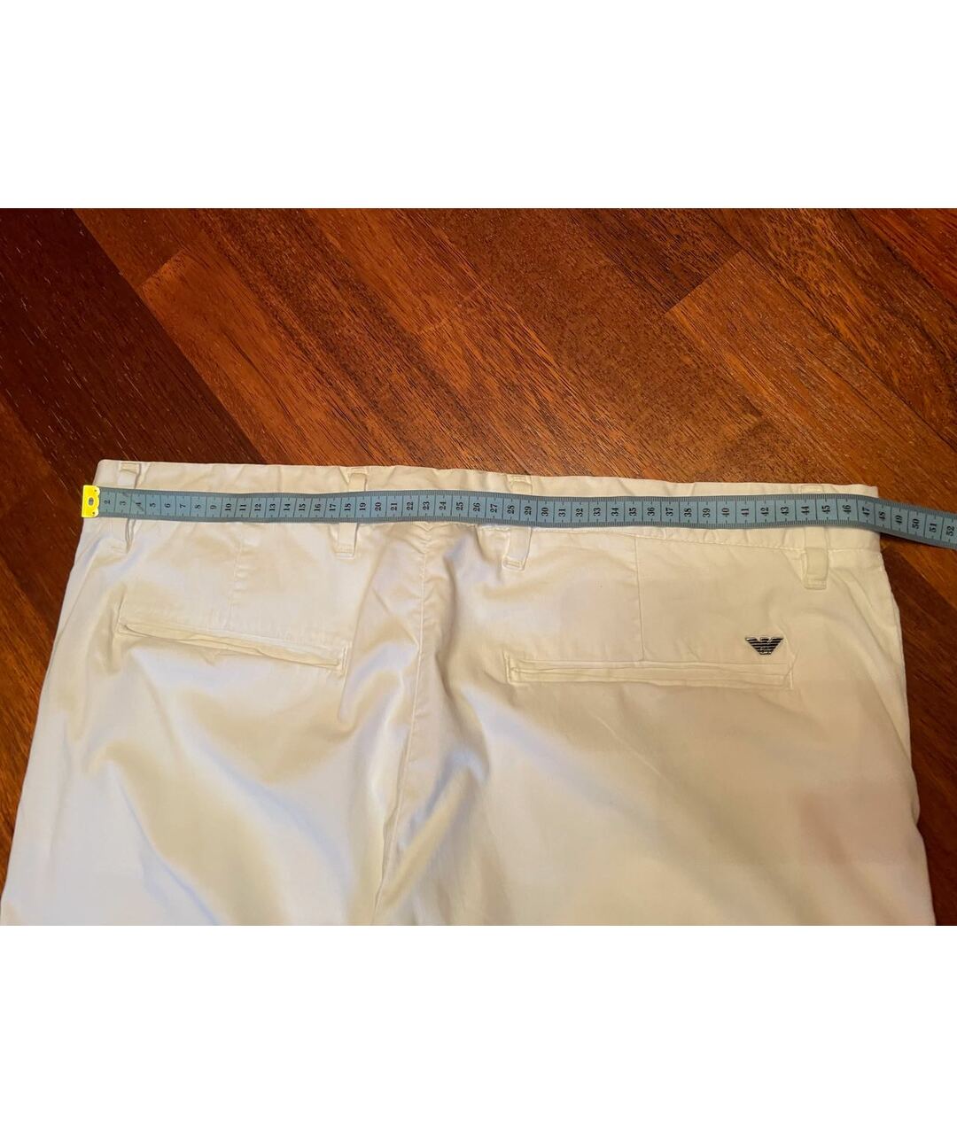EMPORIO ARMANI Белые хлопко-эластановые брюки чинос, фото 7
