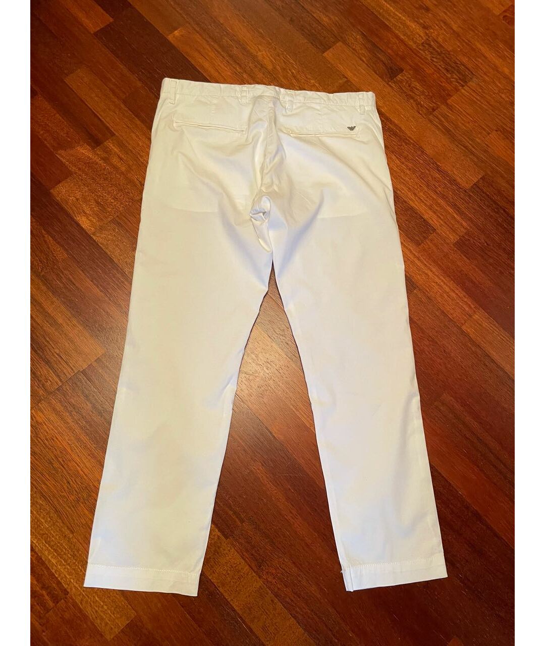 EMPORIO ARMANI Белые хлопко-эластановые брюки чинос, фото 2