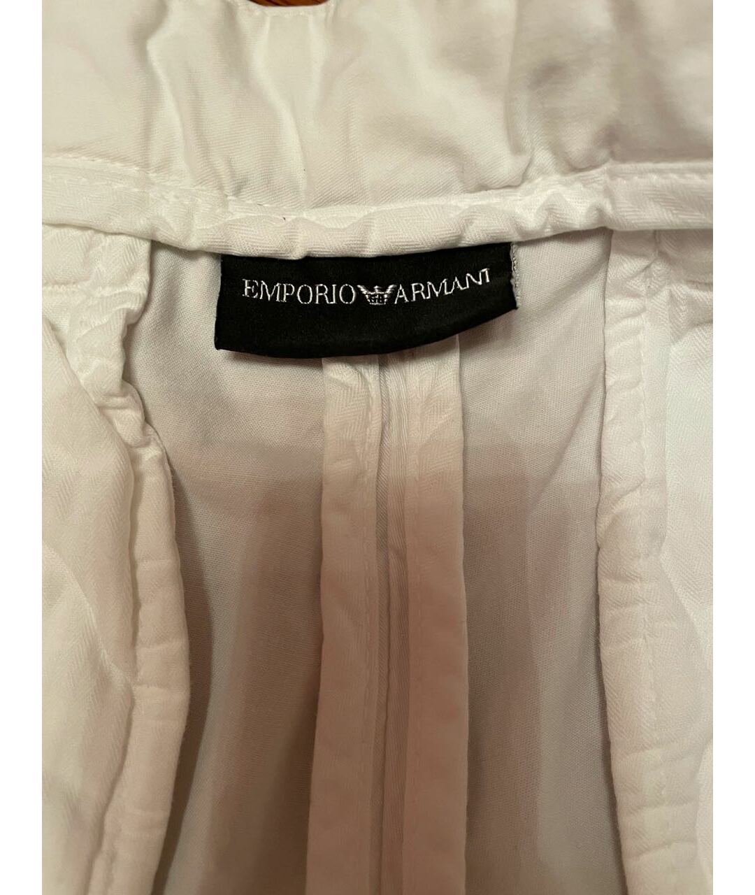 EMPORIO ARMANI Белые хлопко-эластановые брюки чинос, фото 4