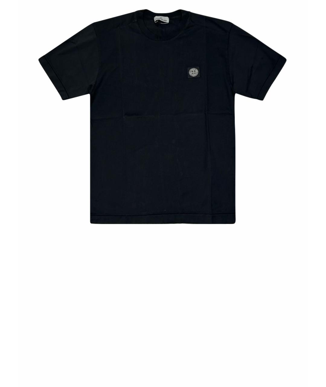 STONE ISLAND Черная хлопковая футболка, фото 1