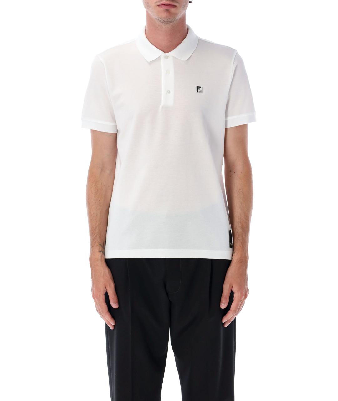 FENDI Белая хлопковая футболка, фото 3