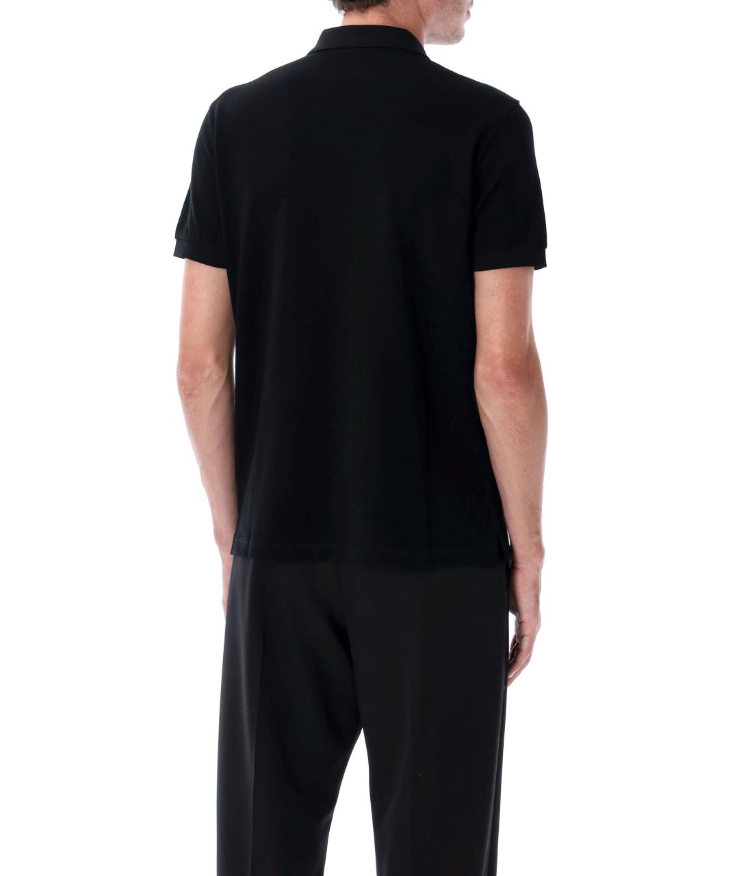 FENDI Черное хлопковое поло с коротким рукавом, фото 3