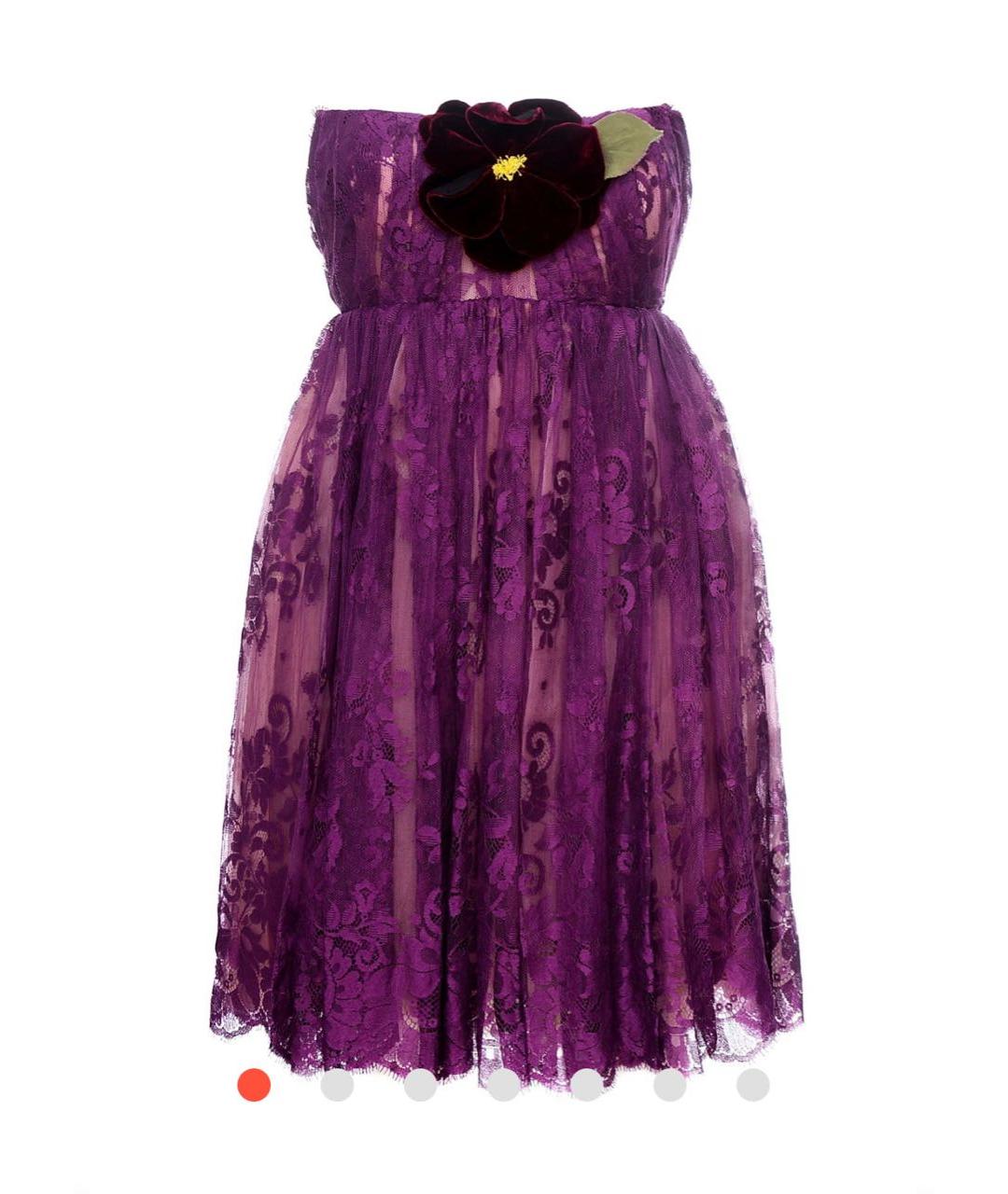 DOLCE&GABBANA Фиолетовое вискозное коктейльное платье, фото 2