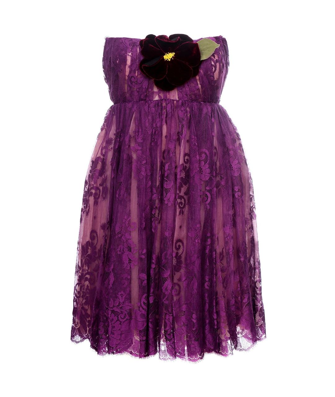 DOLCE&GABBANA Фиолетовое вискозное коктейльное платье, фото 1