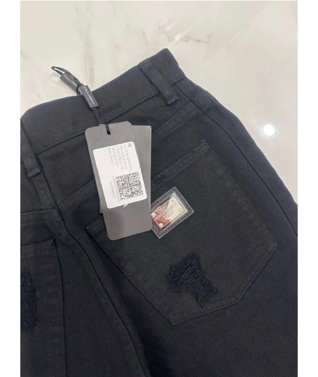 DOLCE&GABBANA Черные хлопковые прямые джинсы, фото 3