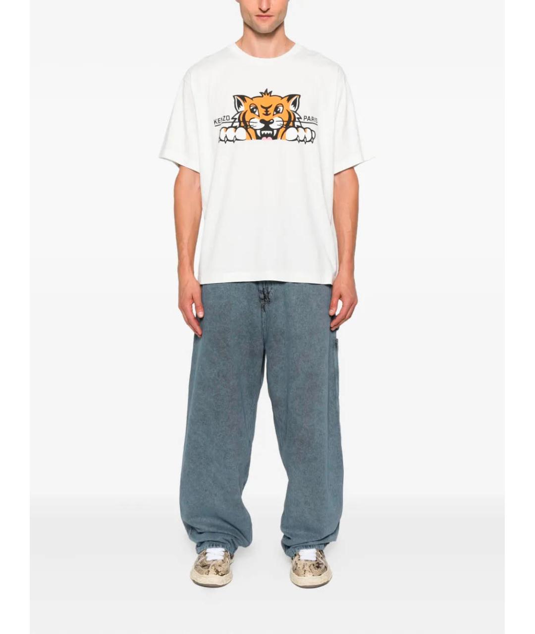 KENZO Белая хлопковая футболка, фото 2