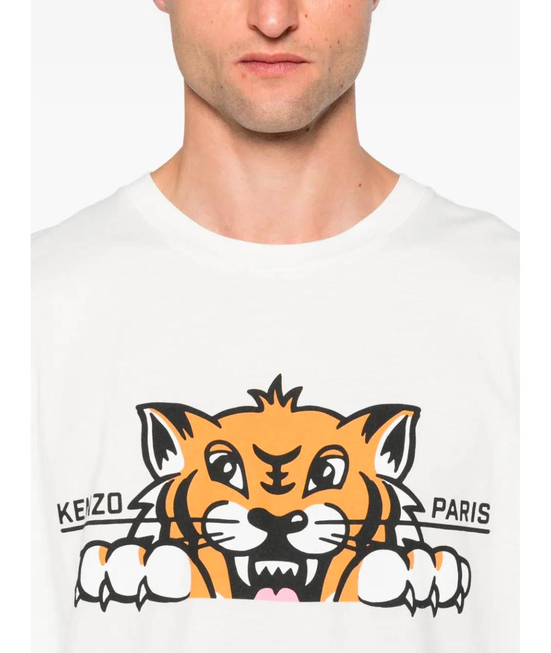 KENZO Белая хлопковая футболка, фото 4
