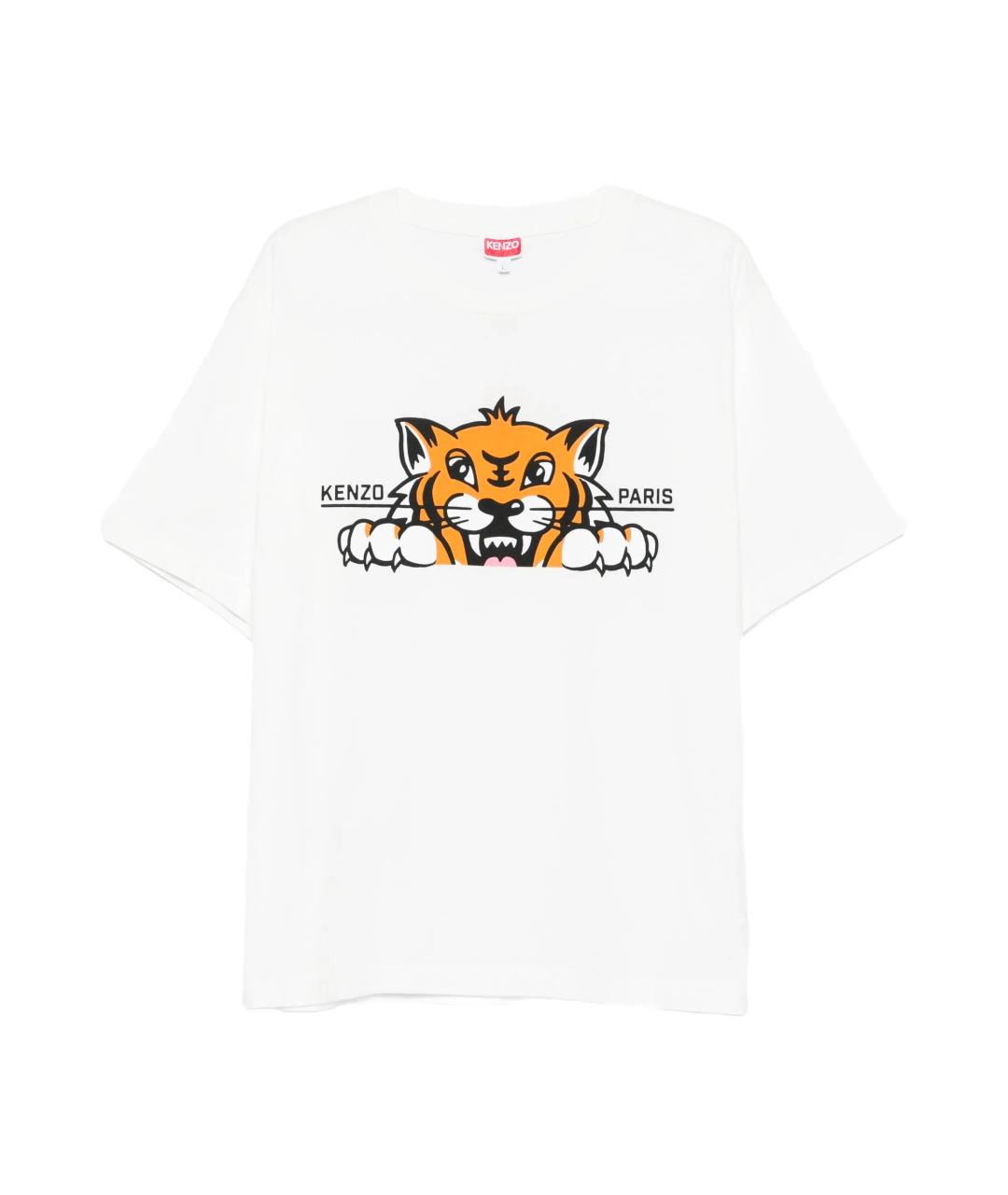 KENZO Белая хлопковая футболка, фото 1