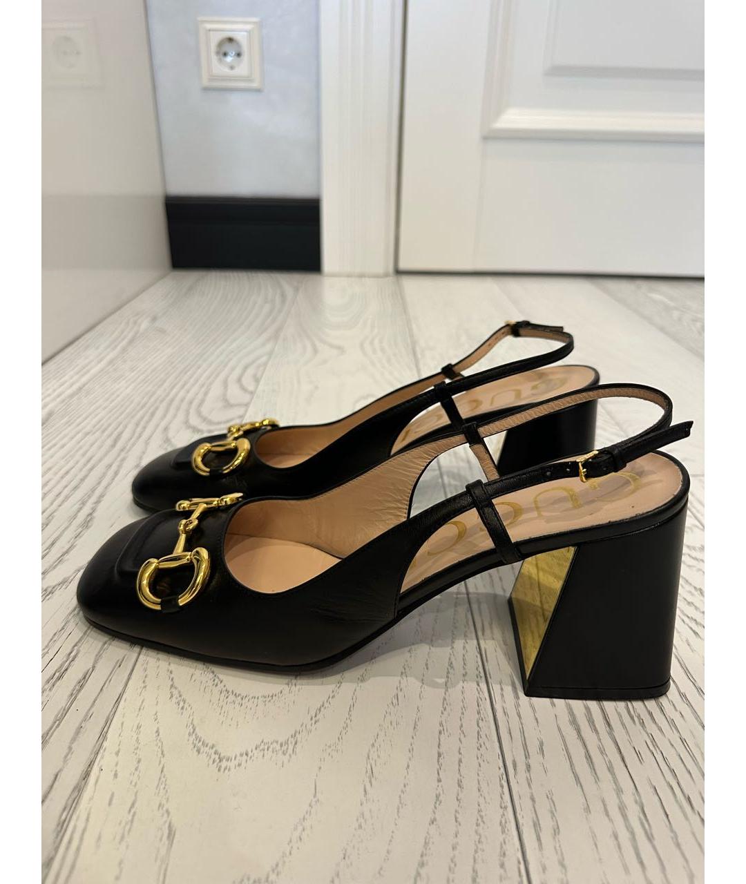GUCCI Черные кожаные туфли, фото 3