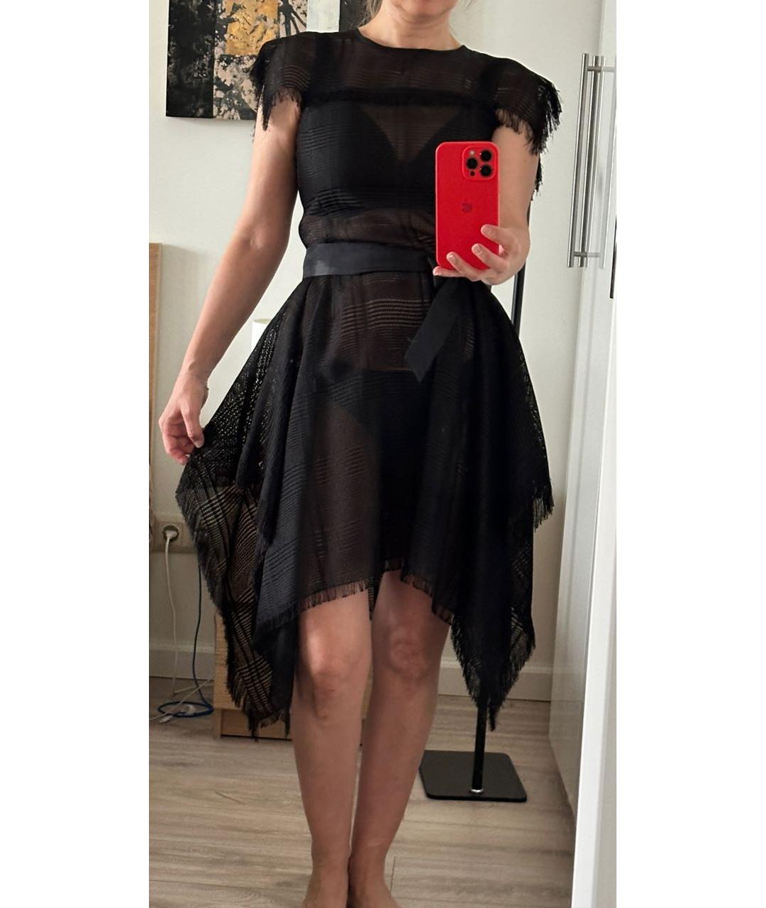 SPORTMAX Черное полиэстеровое коктейльное платье, фото 5