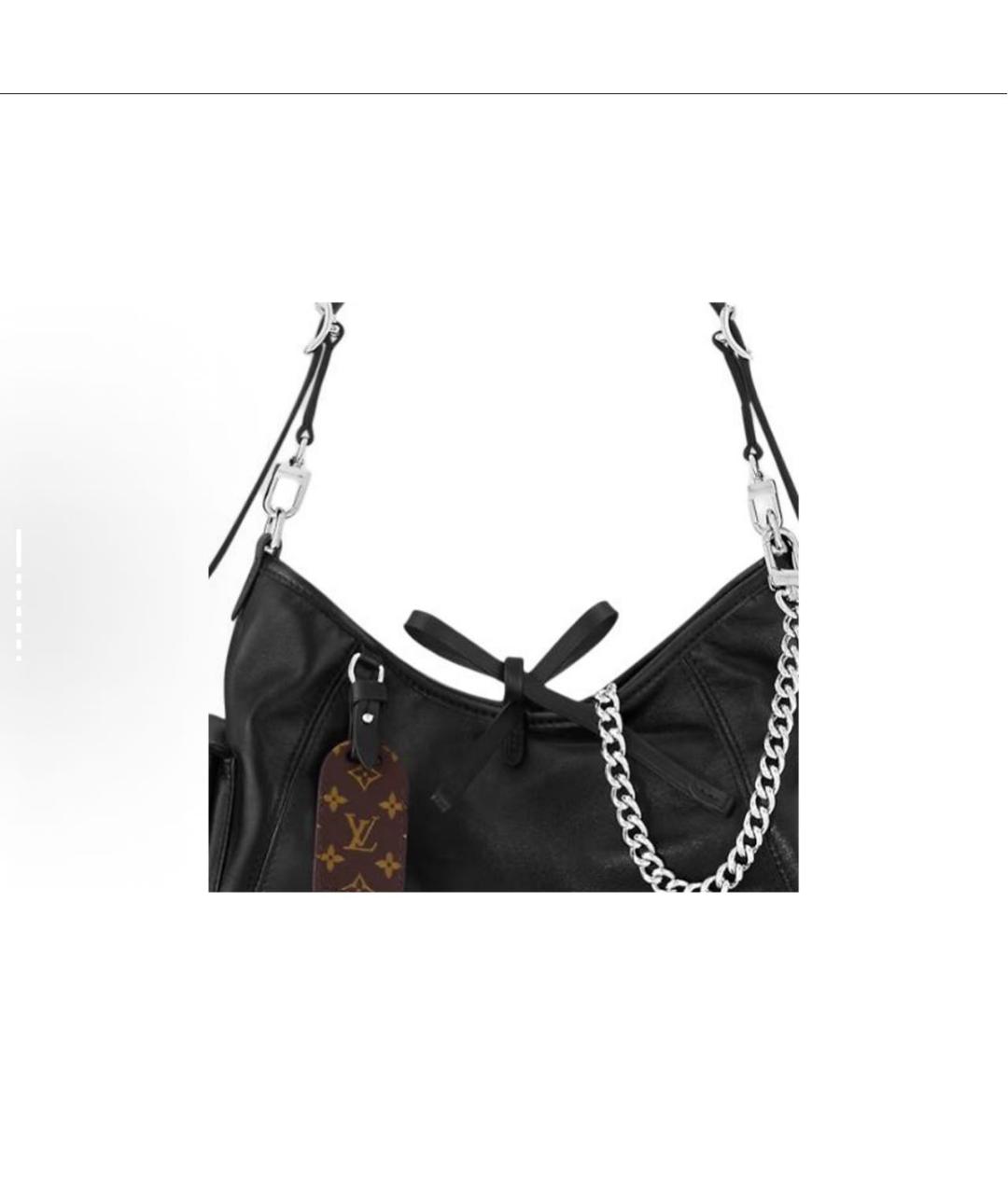 LOUIS VUITTON Черная кожаная сумка через плечо, фото 6