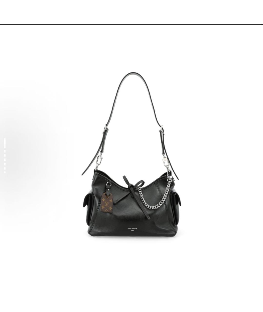 LOUIS VUITTON Черная кожаная сумка через плечо, фото 2