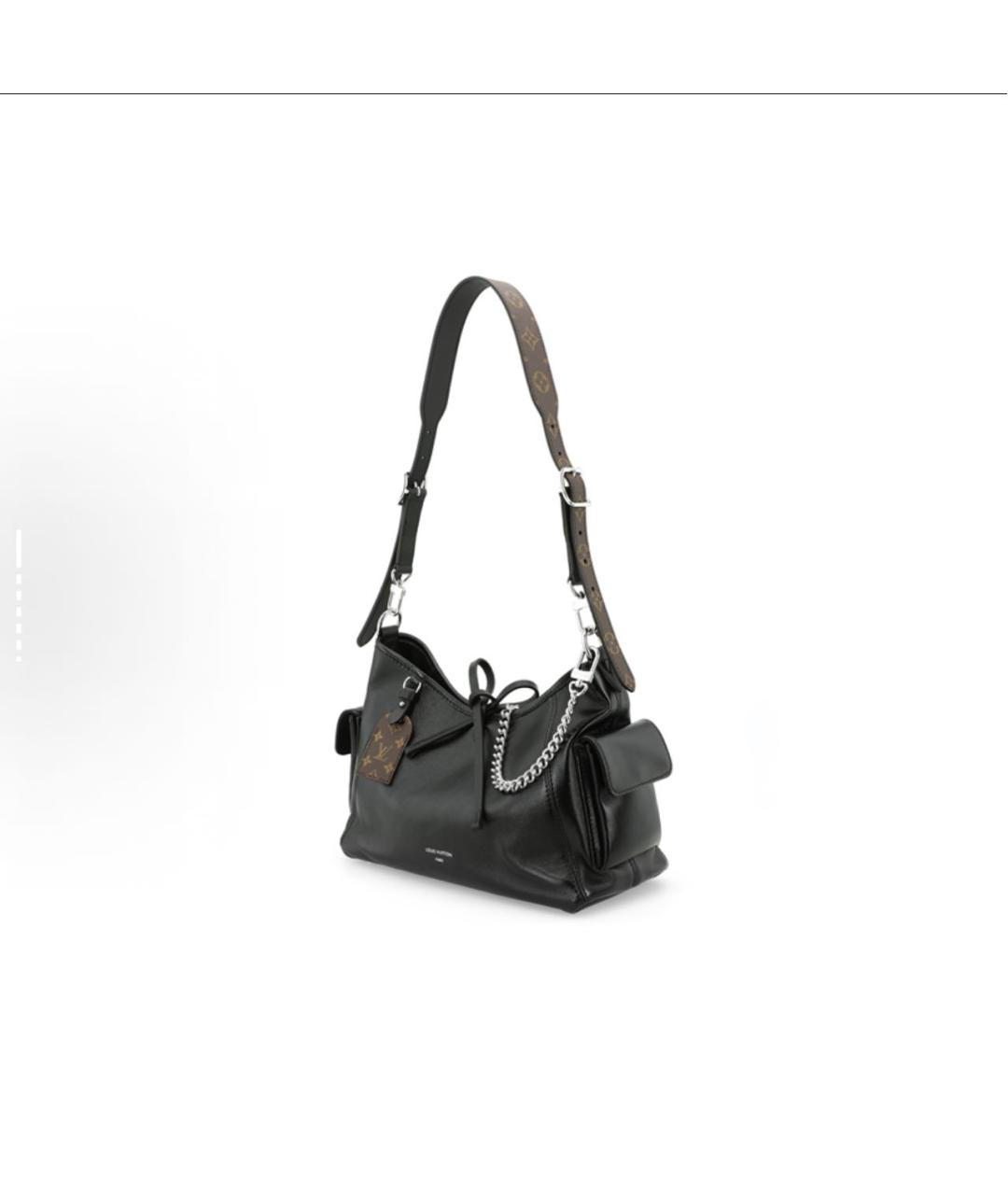 LOUIS VUITTON Черная кожаная сумка через плечо, фото 3